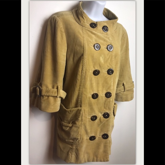 ELEVENSES Coat Jacket Brushed Corduroy Breasted - Picture 4 of 8